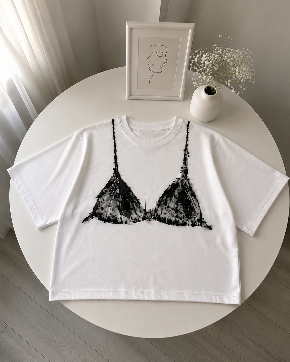 تیشرت سنگ‌دوزی طرح دکلته 🌷